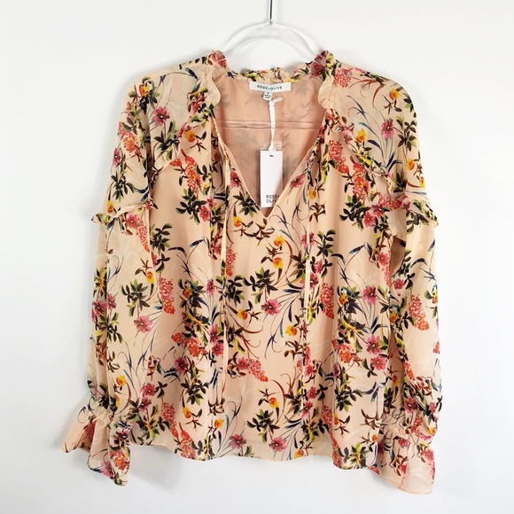 Rose & Olive Tops - 🏆HP🏆 ROSE + OLIVE Ruffled Floral Blouse